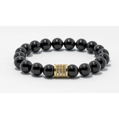 Swarovski fekete gyöngy aranyszínű cirkóniával