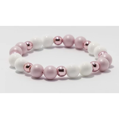 Pasztell rózsaszín Swarovski karkötő kagylóhéjjal