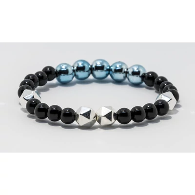 Hematit és ónix női karkötő