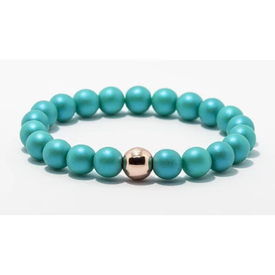 matt türkizzöld gyöngy karkötő rose gold hematittal 