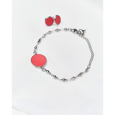 Korall karlánc és fülbevaló szett