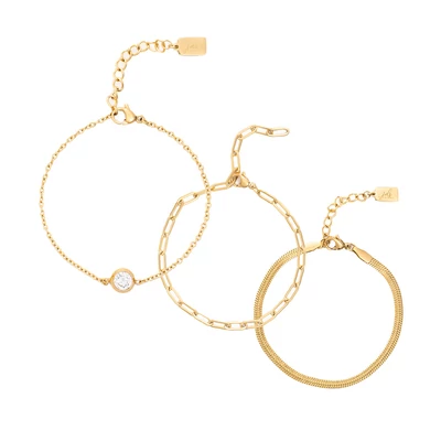 Arany színű hármas karlánc szett