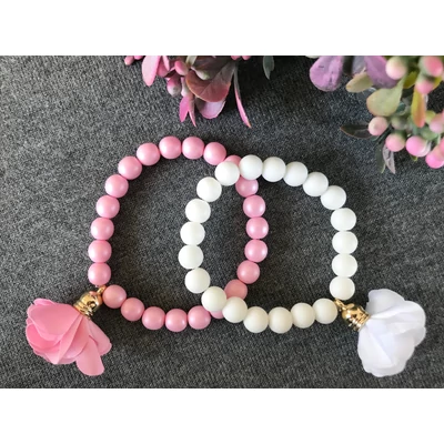 pasztell rózsaszín lánybúcsús karkötő szett