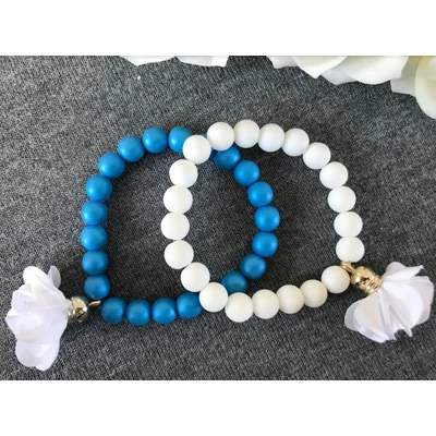 matt kék lánybúcsús karkötő szett