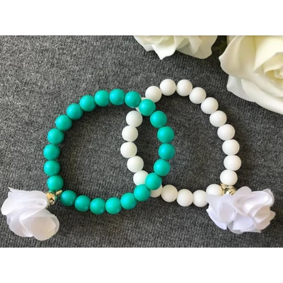 matt türkizzöld lánybúcsús karkötő szett