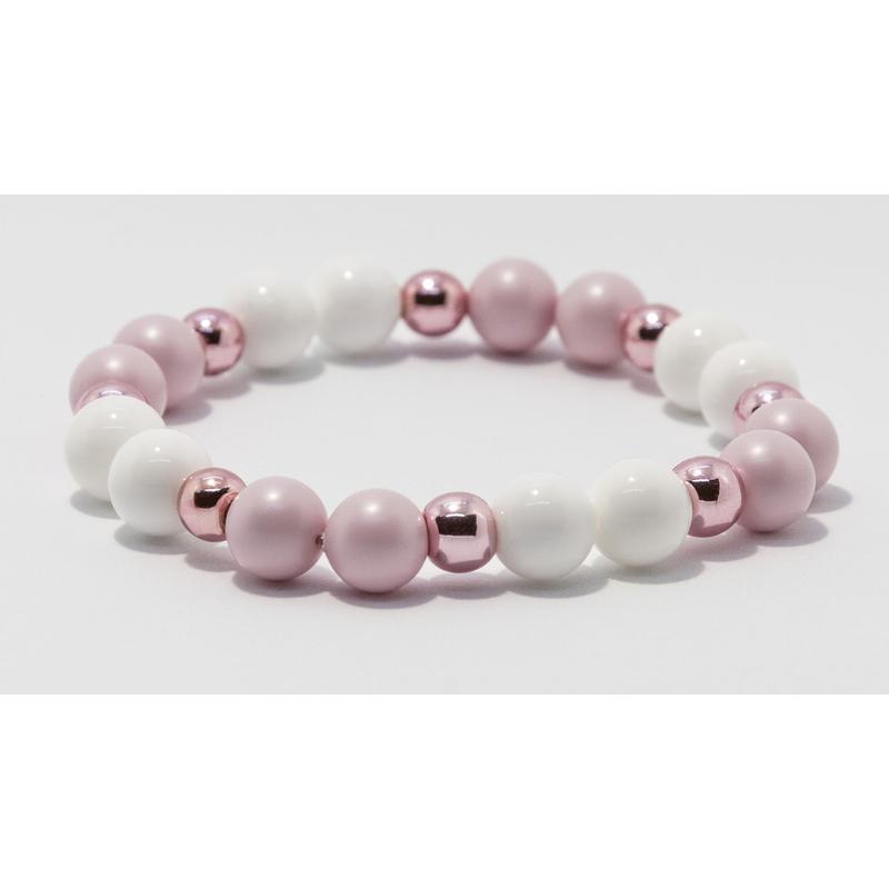 Pasztell rózsaszín Swarovski karkötő kagylóhéjjal